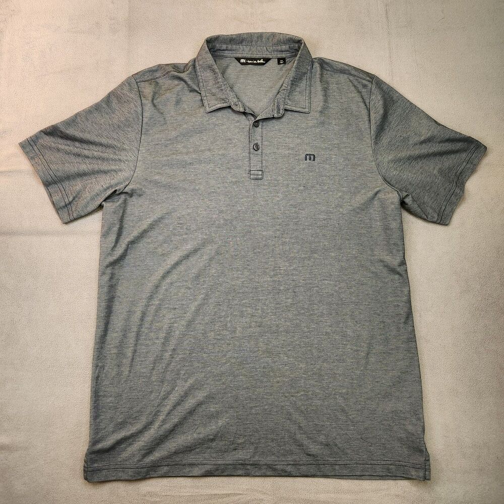 Travis Mathew Polo Shirt Men's 2XL Gray Short Sleeve Pima Cotton‎ Golf Stretch